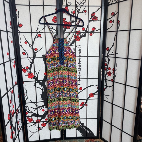 Nanette Lepore Sz Large Carnival Multicolor Summer Pocket Swim Cover Up Dress - Picture 9 of 14